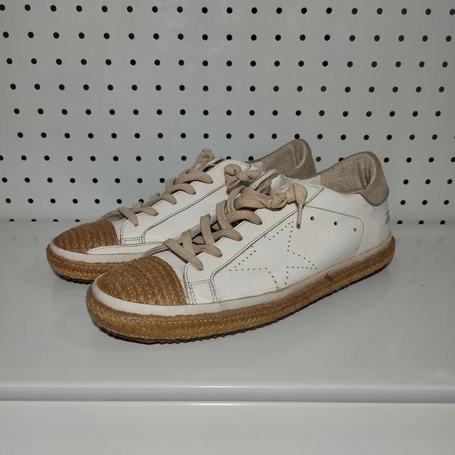 รองเท้าผ้าใบหนังแท้ Golden Goose Super-Star Espadrille