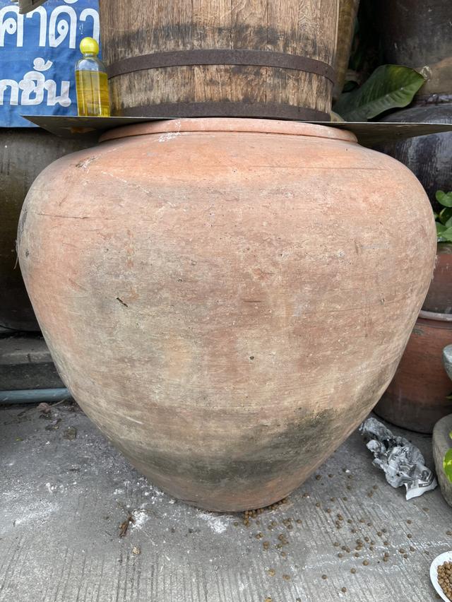 โอ่งแดง ศิลปะอยุธยา โอ่งดินแดง แบบไม่เคลือบผิว ไซต์จัมโบ้ เบอร์0 ใบใหญ่ รูปที่ 4