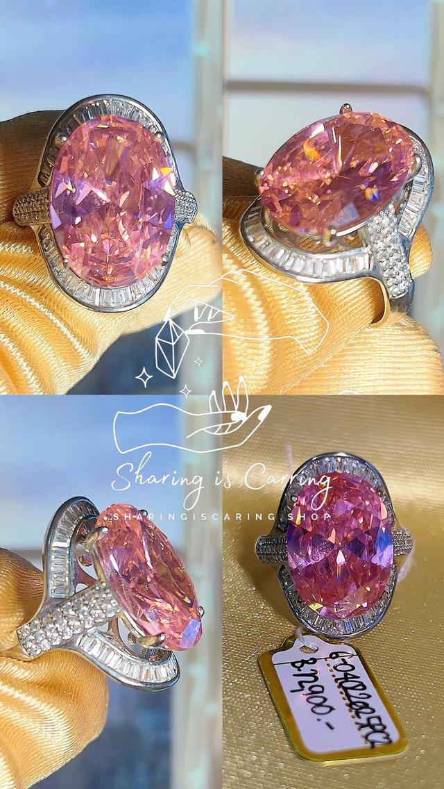 💎 Rare Pink CZ Diamond ✅ Old money style ✅ แหวนเพชร CZ หายาก สไตล์ผู้ดีเก่า ✅ ราคาเต็ม 12,900.- เหลือ 6,450.- 5