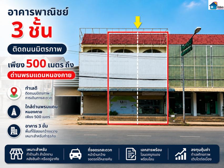 ขายอาคารพาณิชย์ทำเลทอง ย่านธุรกิจหนองคาย ใกล้ด่านพรมแดนเพียง 500 เมตร 1