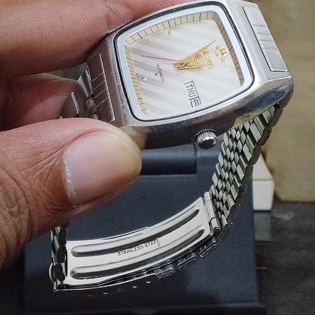 [งานช่าง] นาฬิกาวินเทจ Seiko 5 Auto 6349-5030 ทรงเหลี่ยมทีวี หน้าลายทาง ปี 1987 (สายเดิมแท้) รูปที่ 4