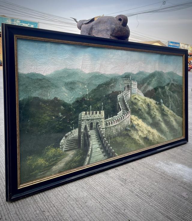 ภาพวาดสีน้ำมันกำแพงเมืองจีน ภาพวาดกำแพงเมืองจีนสีน้ำมัน ภาพวาดสีน้ำมันเก่า 9