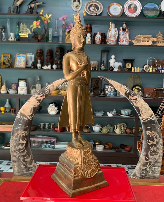 พระพุทธรูปเก่า เนื้อทองเหลือง 6