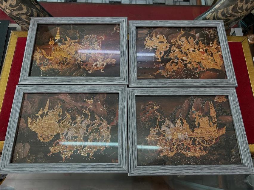 ชุดภาพรามเกียรติ์เก่า 5 ใบพร้อมกรอบ เป็น สคส ชุดรามเกียรติ์เก่า ไม่ต่ำกว่า 20 ปี 9