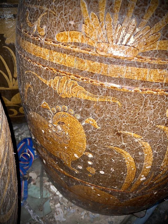 โอ่งเซี่ยงไฮ้ ลายสิงห์ โอ่งโบราณ ลายสิงห์โต โอ่งดินเผาน้ำเคลือบโบราณ 12