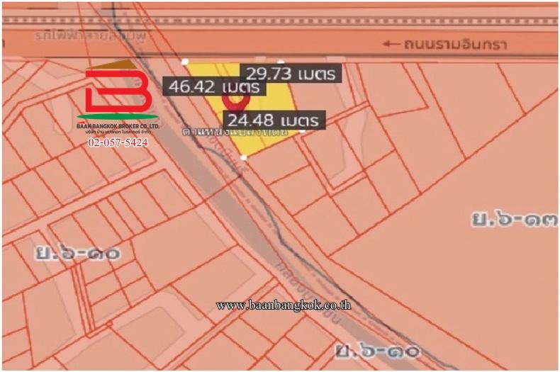 ที่ดินเปล่าถมแล้ว ติดถนนรามอินทรา เนื้อที่ 293 ตรว. ใกล้แม็คโคร รามอินทรา ถนนรามอินทรา แขวงบางชัน เขตมีนบุรี 12