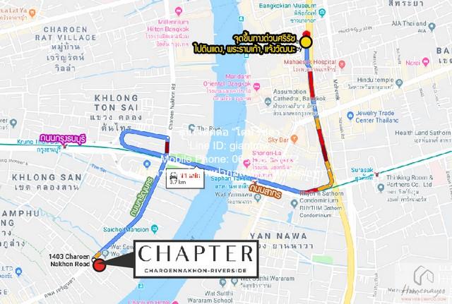 ให้เช่าคอนโด แชปเตอร์ เจริญนคร-ริเวอร์ไซด์ (Chapter Charoennakhorn-Riverside) ตึก A ชั้น 42 78.8 ตร.ม. 2 น 2 น้ำ ราคา 70 2