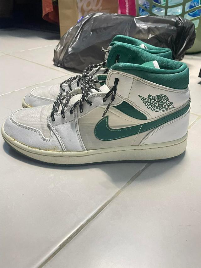 Nike Jordan 1 mid white mystic green รูปที่ 2