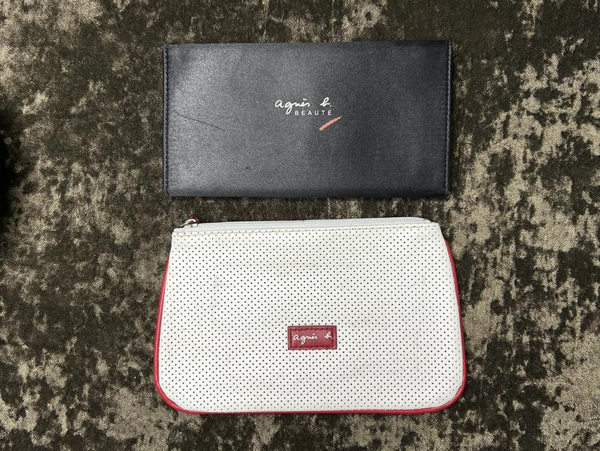 [VTG. Y2K] Pack คู่ agnès b. BEAUTÉ แท้ฝรั่งเศส เซ็ตกระเป๋าเครื่องสําอาง+กระเป๋าเงิน Organizer❤️