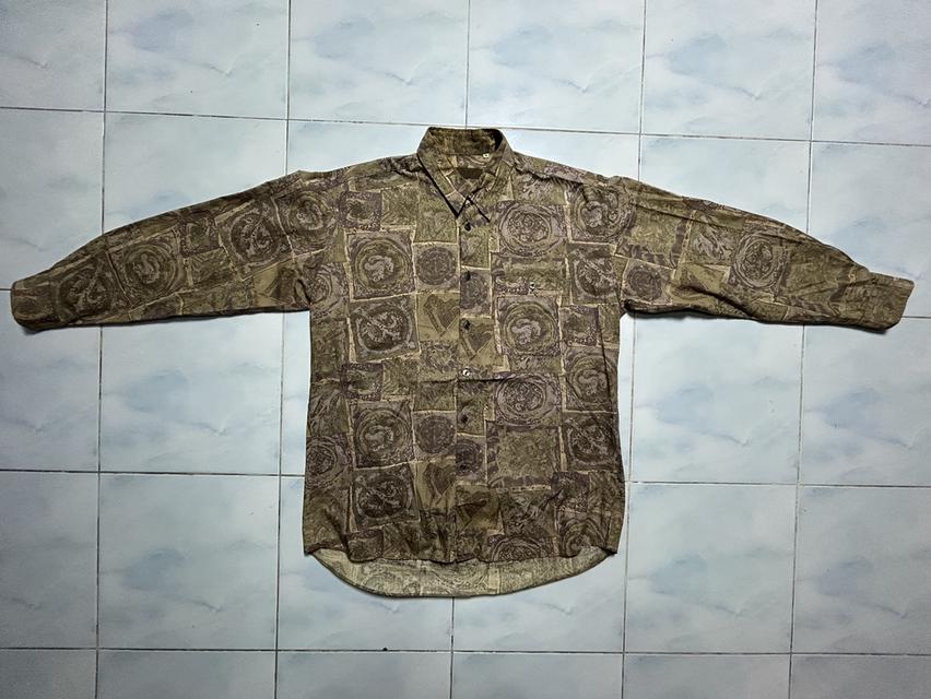 🔥 VINTAGE 90s! เสื้อเชิ้ต U-THIRTY ลายเหรียญกษาปณ์โบราณ ผ้าคอตตอนแท้ งานป้ายญี่ปุ่น รูปย่อยที่ 3