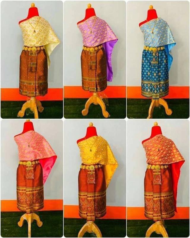 ชุดไทยเด็กหญิง สไบกับผ้าถุง 6