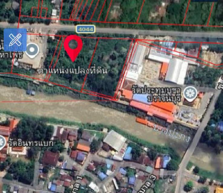 ขายที่ดินเปล่าด้านหน้าติดถนนด้านข้างติดวัดประทุมบูชาที่มีชื่อเสียง ด้านหลังติดริมแม่น้ำปราจีนบุรี-บางปะกง ใกล้นิคมฯ กบินทร์ 304 นิคมฯ โรจนะ8 1