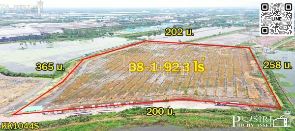 ที่สวยสร้างโกดัง 38 ไร่เศษ หน้ากว้างถึง 200 ม. ติดถนนที่รถเทรลเลอร์เข้าออกสบาย ใกล้ถนนบ้านแพ้ว พระราม 2 คุ้มค่ากว่าที่อื่นๆ 17% - KK1044S 1