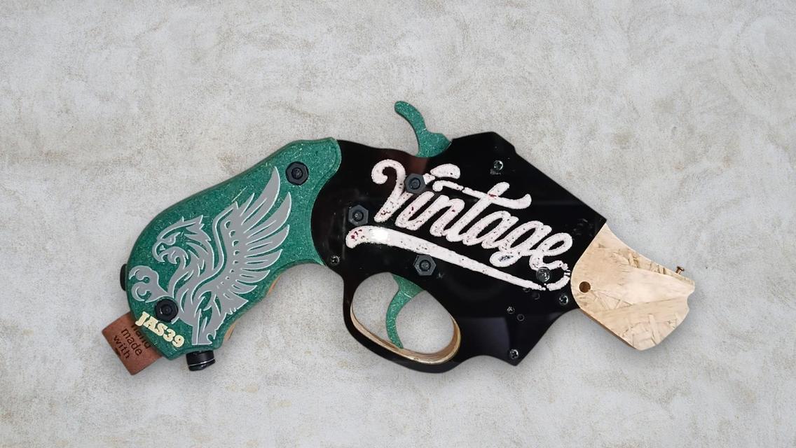 ปืนยิงยางที่ฟังเพลงได้ S-01 Vintage Rubber Band Gun with MP3  Player รูปที่ 1