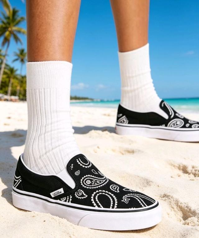 🔥[-50%]|𝑽𝒂𝒏𝒔 𝑺𝒍𝒊𝒑-𝑶𝒏 𝑷𝒆𝒂𝒄𝒆 𝑷𝒂𝒊𝒔𝒍𝒆𝒚🌟Size:38☮️รุ่น: Classic Slip-On✅ สภาพ: ของใหม่ กล่อง+ป้ายตรงครบ ลายพิเศษ✨✅ แท้ 100%