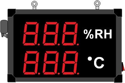 รูป Big Display Humidity&Temperature With Alarm Unit อุปกรณ์วัดและแสดงผลค่าอุณหภูมิและความชื้น