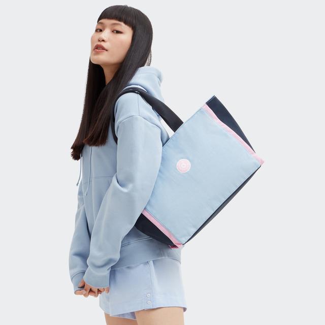 (พร้อมส่ง/ของแท้ค่ะ💯🐒) กระเป๋า Kipling NALO l pink blue br รูปที่ 6