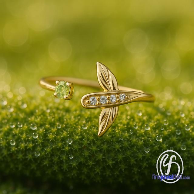 Finejewelthai แหวนแมลงปอ แหวนเพอริดอท เสริมมงคลด้วยอัญมณีแท้ R1442pd