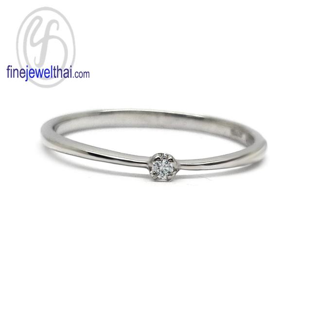 Finejewelthai แหวนเพชรพรีเมี่ยม เงินแท้925 แหวนมินิมอล - R1360cz รูปที่ 2