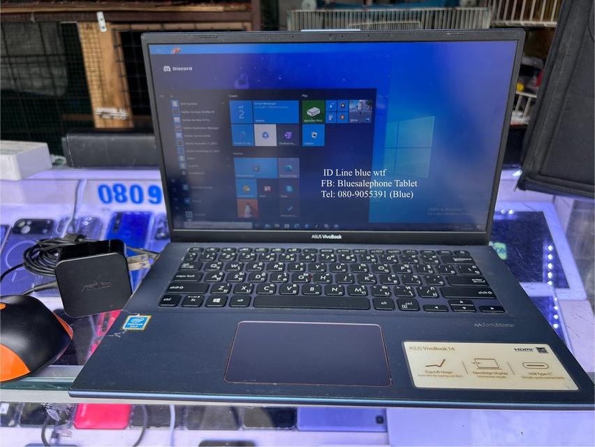 Notebook  Asus vivobook 14  (X412U)ขนาด14นิ้ว แบตเก็บไฟ ใช้งานปกติหมด สภาพสวย มีเมาส์ Adapterแท้แถม ยกกระเป๋า