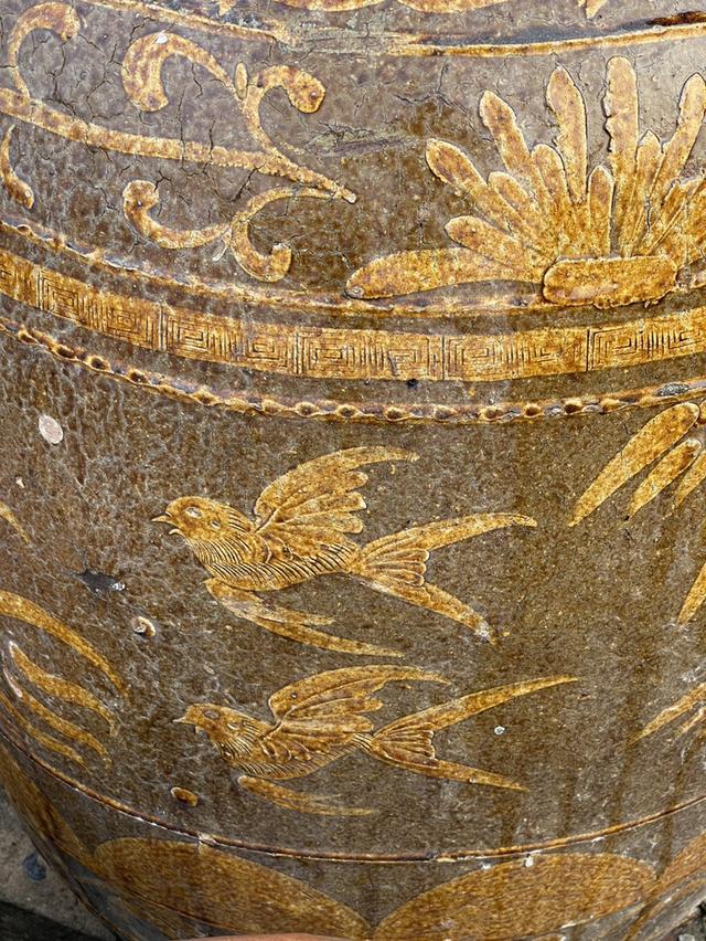 โอ่งเซี่ยงไฮ้ ลายสิงห์ โอ่งโบราณ ลายสิงห์โต โอ่งดินเผาน้ำเคลือบโบราณ 10