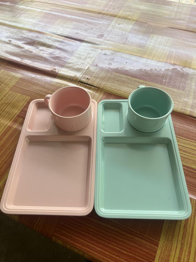 ชุดอาหารว่า 10“ ถาดพร้อมถ้วยกาแฟ เมลามีน 100%