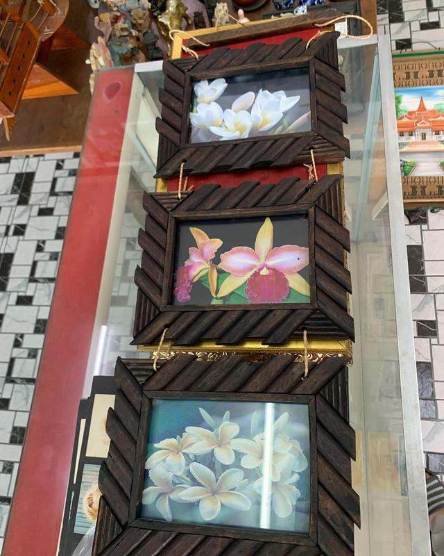 กรอบรูปไม้ 3 ชิ้น ถักกันด้วยเชือก 5