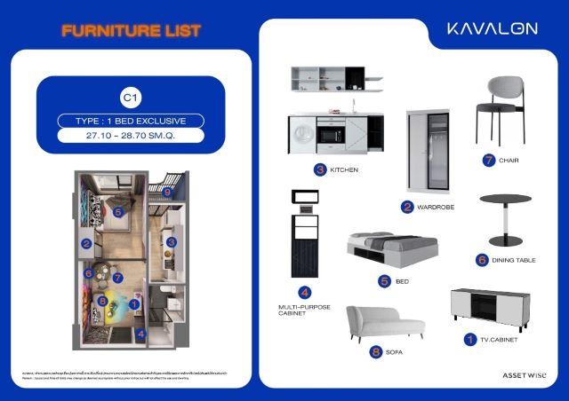 CM04292 ขายดาวน์  บวกน้อยสุด คอนโด เควาลอน KAVALON Condominium คอนโดมิเนียม ติดรั้วมหาวิทยาลัยกรุงเทพ  2