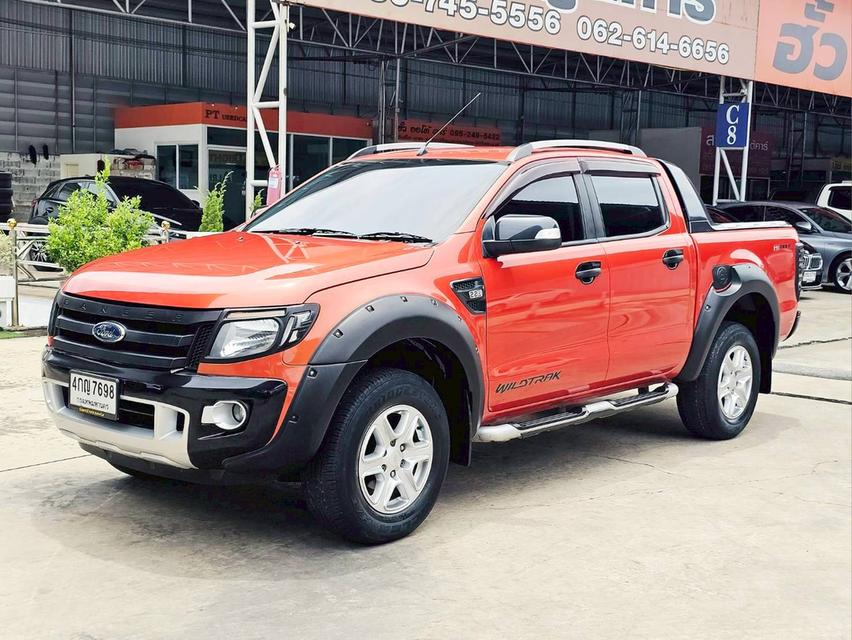 รหัสรถ SEZ7698 Ford Ranger 4 ประตู 2.2 Wildtrak Hi-Rider เกียร์ ออโต้ สี ส้ม ปี 2015