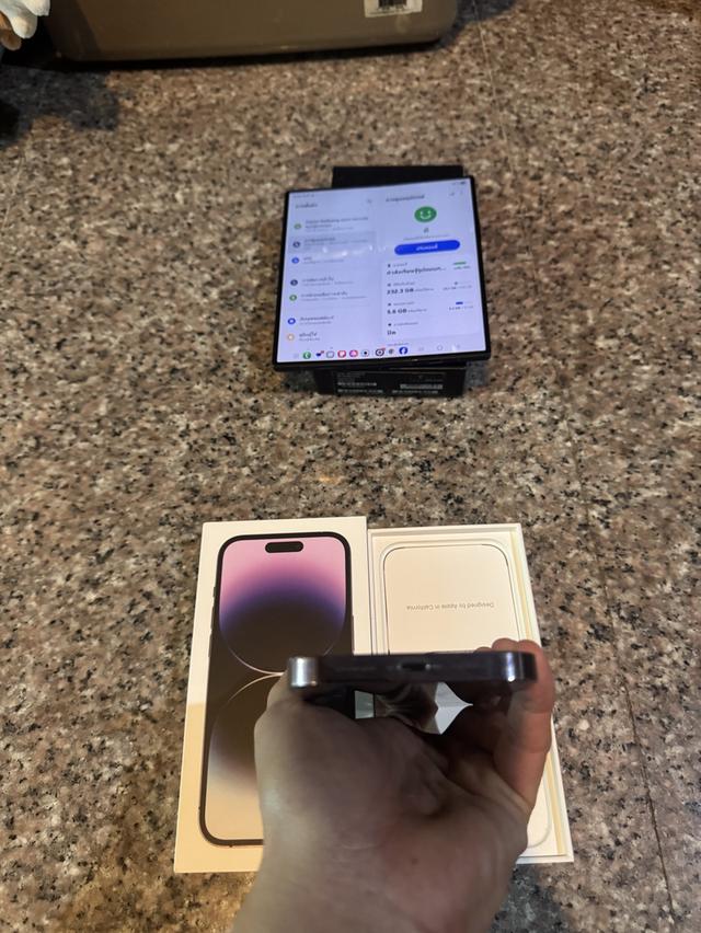 ขายๆๆๆถูกๆๆไอโฟน14Proสีใหม่หายากPurple 128กิ๊กยกกล่องอีมี่ตรงสภาพสวยๆใช้งานปกติหมดทุกๆฟังชั่นเครื่องรีสโตได้ตลอดไม่มีติดไอคราว  ( สูนไทยแท้เดิมๆหายากม 4