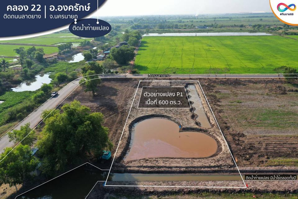 ขายที่ดิน คลอง 22 องครักษ์ นครนายก ดาวน์ 50,000 5