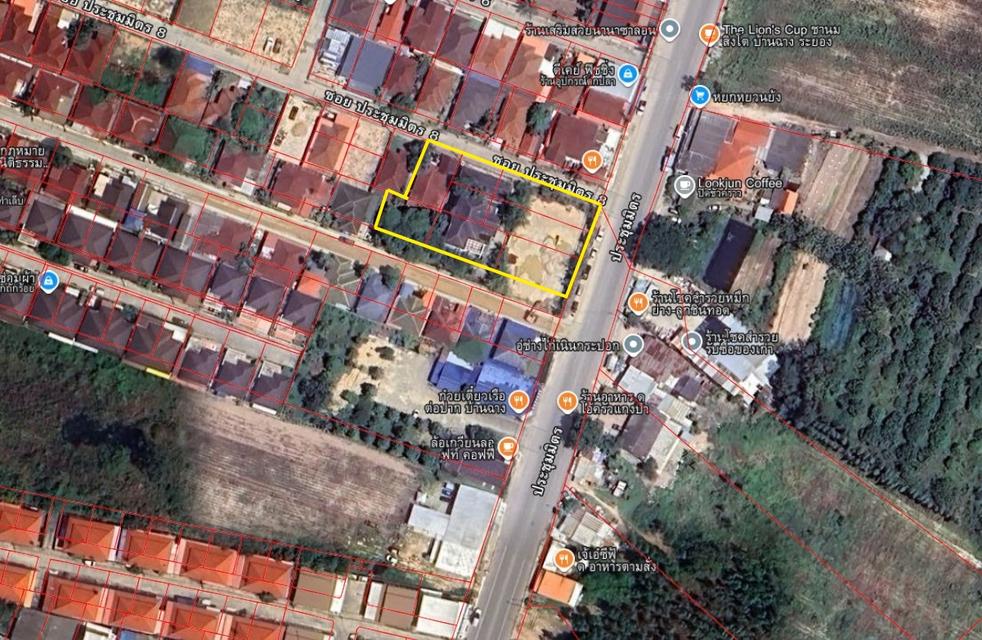 ขายที่ดินพร้อมบ้าน บ้านฉาง ระยอง ทำเลดี ติดถนนประชุมมิตร 2