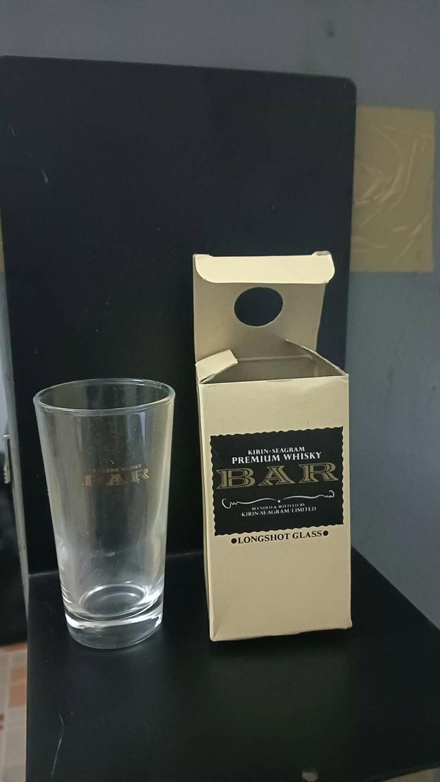 แก้ววิสกี้วินเทจ KIRIN-SEAGRAM "BAR" Premium Whisky Longshot Glass (พร้อมกล่องเดิม) รูปย่อยที่ 2