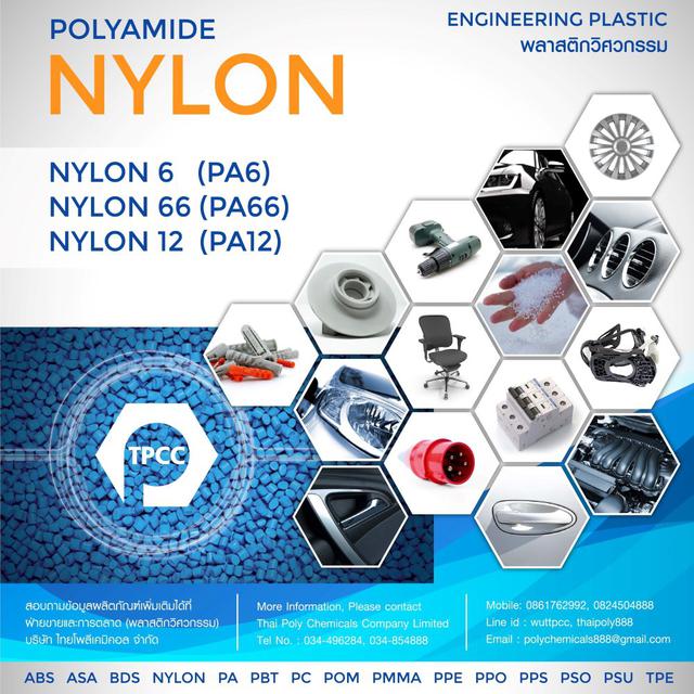 พอลิเอไมด์, ไนลอน, Polyamide 6, Polyamide 66, Nylon 6, Nylon 66, PA6, PA66