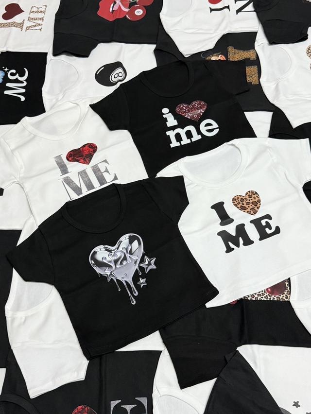 เสื้อครอปกรามูเหลือสีดำ🖤⚫️