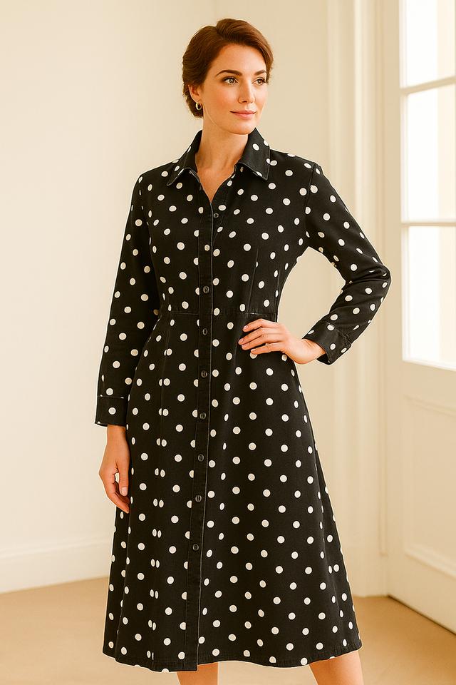 เสื้อคลุมลายจุดวินเทจ เสื้อคลุม Polka Dot Duster Coat_@SP019
