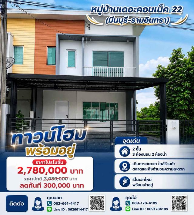 #🏡 ขายทาวน์เฮาส์ 2 ชั้น หลังมุม รีโนเวทใหม่ทั้งหลัง 📍 หมู่บ้านเดอะคอนเน็ค 22 (มีนบุรี-รามอินทรา) 1