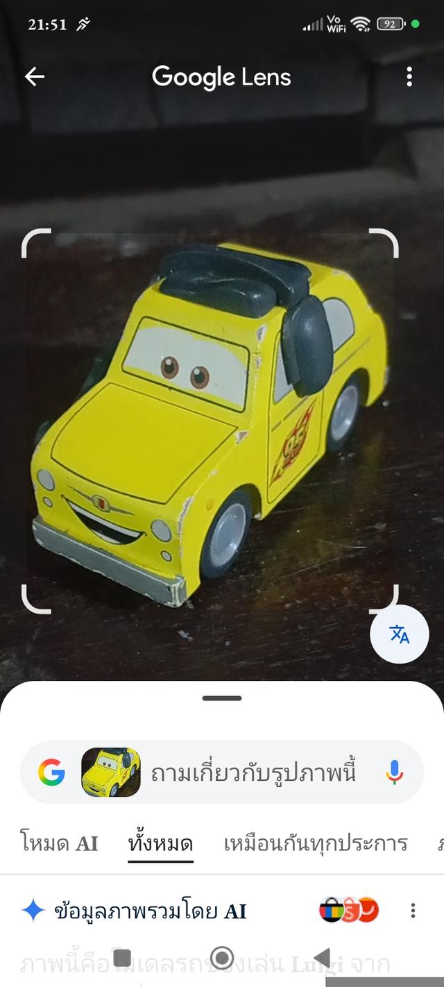 ชื่อตัวละคร: Luigi (ลุยจิ) รถ Fiat 500 สีเหลืองรุ่น: Team 95 Fan Favorites / Wood Collectionลักษณะเด่น: สวมชุดหูฟัง (Headset) สีดำสำหรับทีมช่างในวันแข