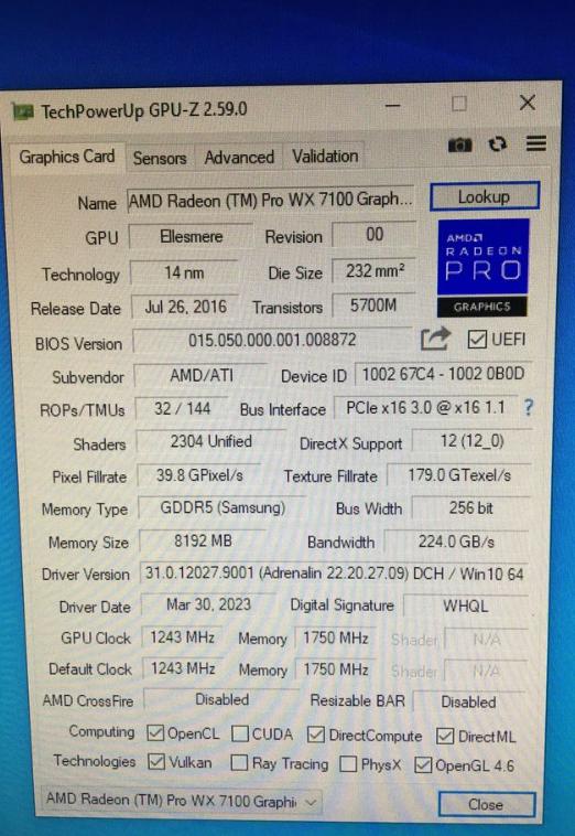 AMD Radeon Pro WX 7100 8GB 2