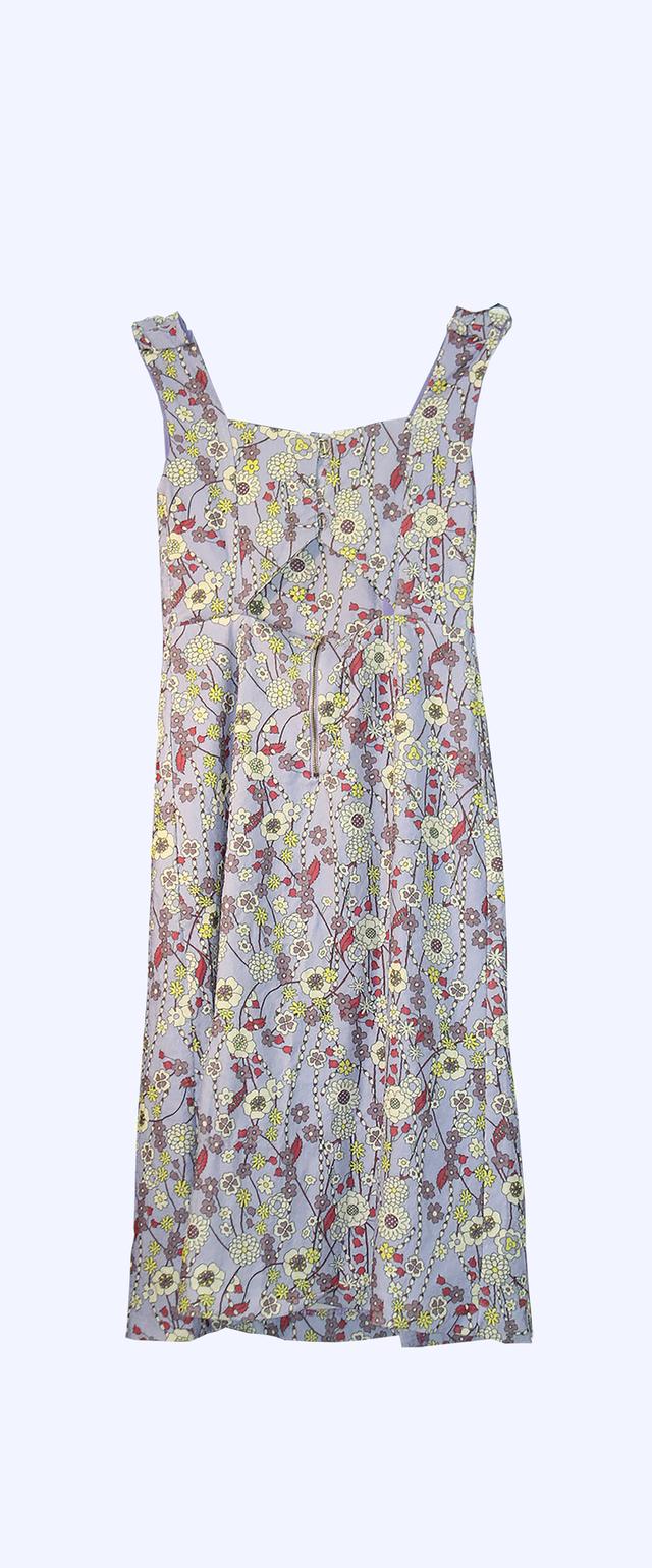 เดรส A-Line ลายดอกไม้สีม่วงพาสเทล Pastel Purple Floral A-Line Dress@SP046 5
