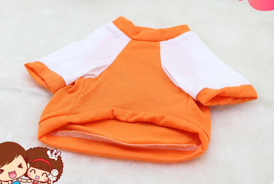 เสื้อผ้าสุนัข สีส้มแขนขาว 3