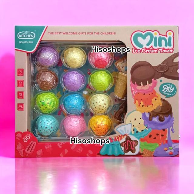 Mini Ice Cream Tower ไอศกรีมทาวเวอร์ 15 ชิ้น เสริมจินตนาการ สีสันสดใส เล่นเพลินได้ทั้งวัน