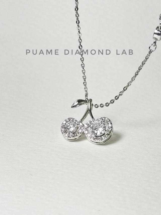 สร้อยเพชรเรียบหรู เพชรงามๆพร้อมตัวห้อยจี้ เพชรแท้ ขนาดกำลังดีใส่ได้ทุกวันมีใบรับประกันสินค้าที่ปุอามี่ Diamond Lap Rama2 (095-8894732) รูปที่ 3