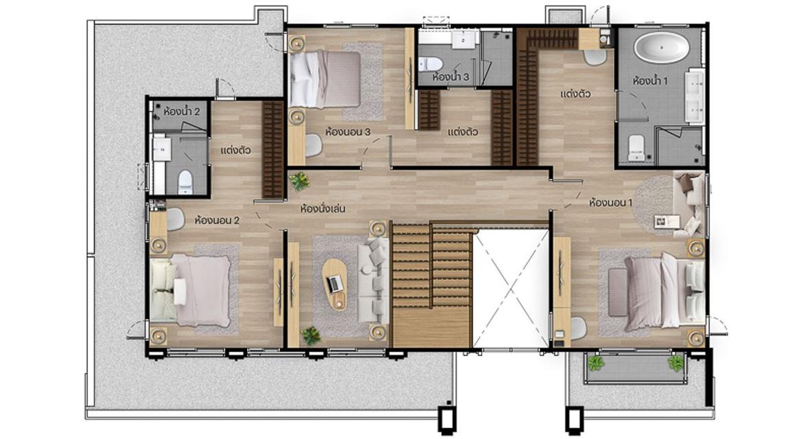 ให้เช่าบ้านหรูส่วนตัว โครงการ เศรษฐสิริ บางนา - สุวรรณภูมิ 3