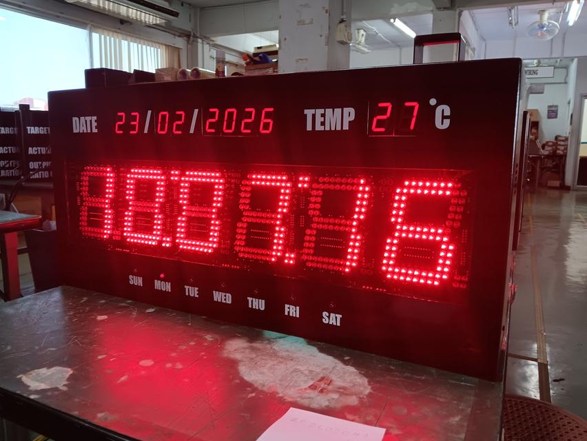 นาฬิกาดิจิตอล รุ่น 2143 นาฬิกาขนาดใหญ่ แสดงเวลา, เวลา, อุณหภูมิ พร้อมกัน LED Digital clock https://www.digitals-board.com รูปที่ 3