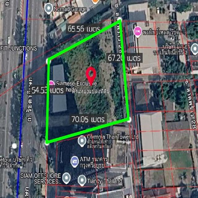 ขายที่ดินพร้อมสิ่งปลูกสร้าง เนื้อที่ 2-2-94.3 ไร่ ติดถนนรัชาภิเษก ห้วยขวาง 9