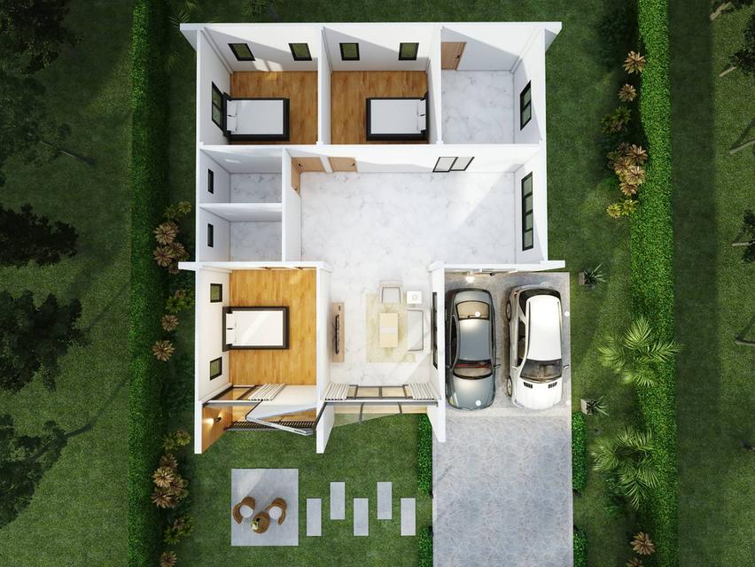 บ้านเดี่ยวชั้นเดียว BB LAND ธนูทอง สไตล์ยุโรปหลังใหญ่ บ้านสวยพร้อมอยู่ ใกล้เซ็นทรัลอยุธยา รูปที่ 11