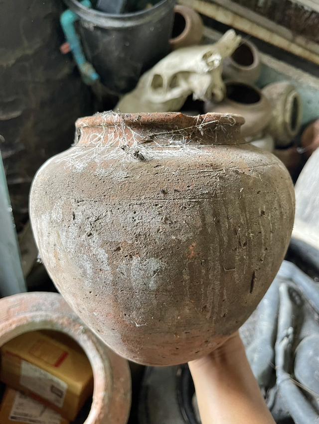 โอ่งดินแดง ศิลปะอยุธยา ไซต์เล็ก ขนาด9นิ้ว ไหดินเผา