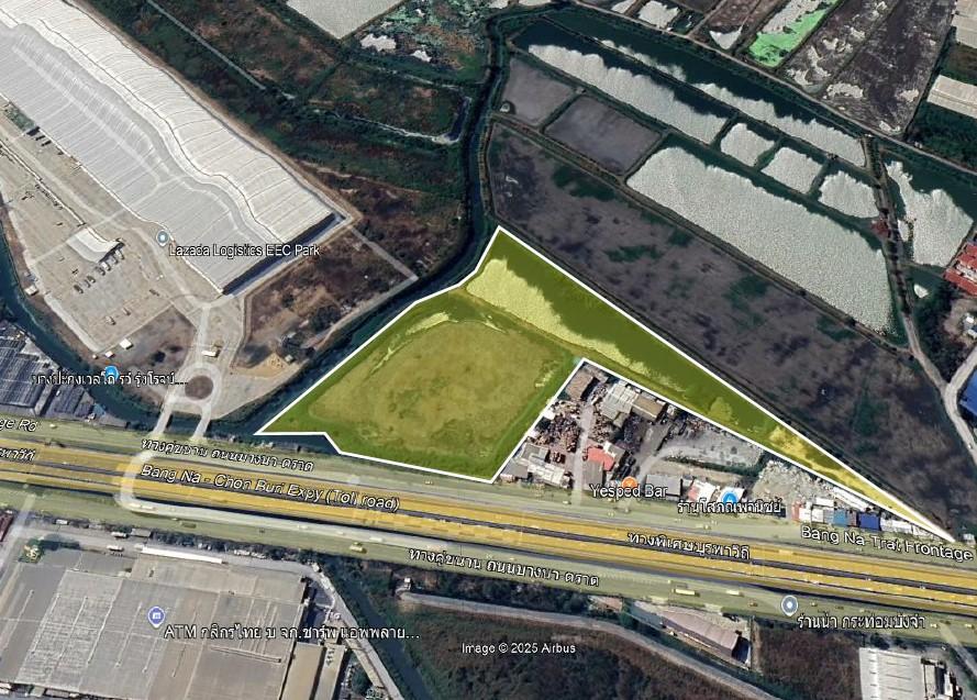 ขายที่ดินเปล่า 30 ไร่ 29 ตร.ว. บางปะกง ติดถนนใหญ่บางนา-ตราด กม.37 ใกล้ Wellgrow Industrial Estate 2