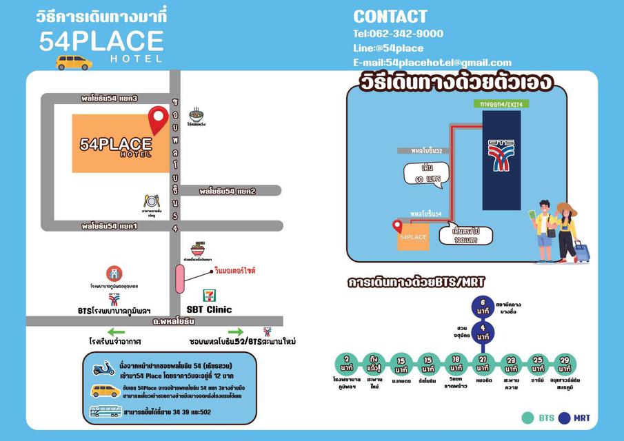 ห้องพักรายวัน/รายชั่วโมง ห้าสิบสี่เพลสโฮเทล สะพานใหม่-ดอนเมือง 2